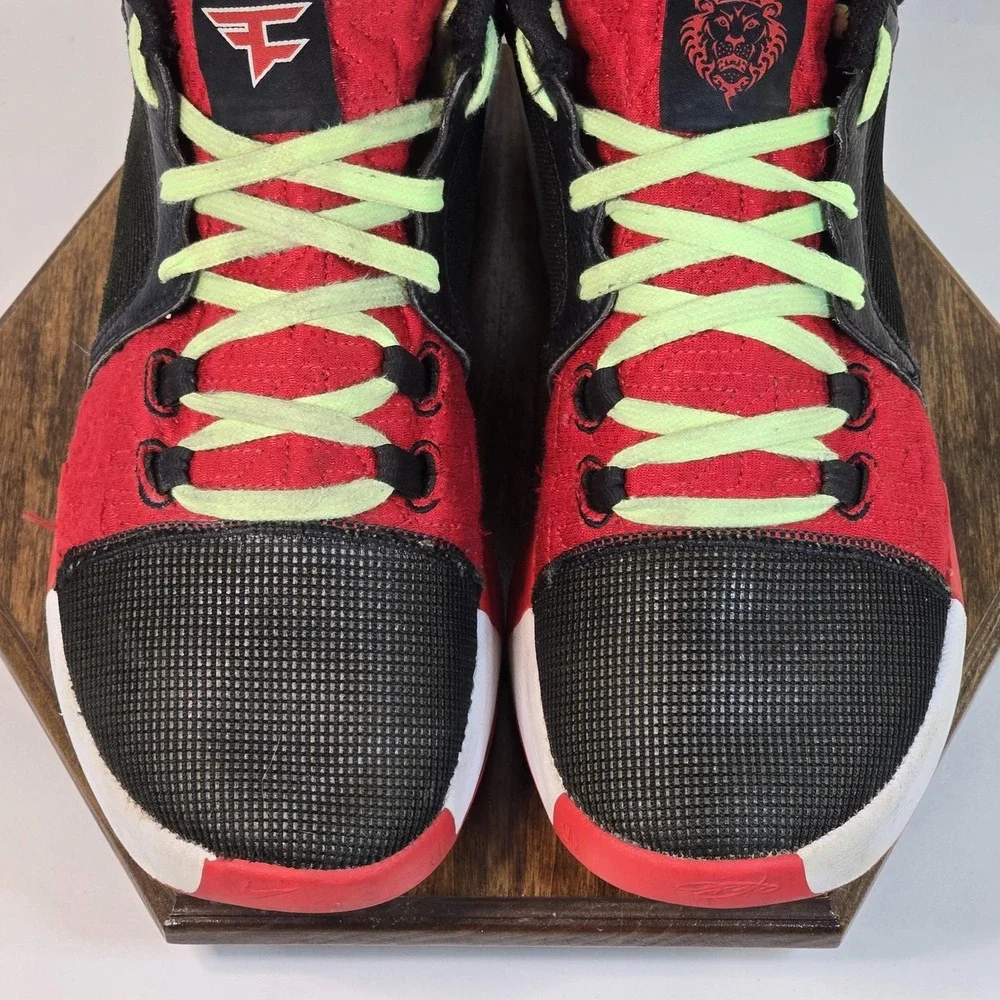 Nike LeBron 19 Low Shoes Mens Size 8 Black Red FaZe Clan Volt‎ Basketball Collab
